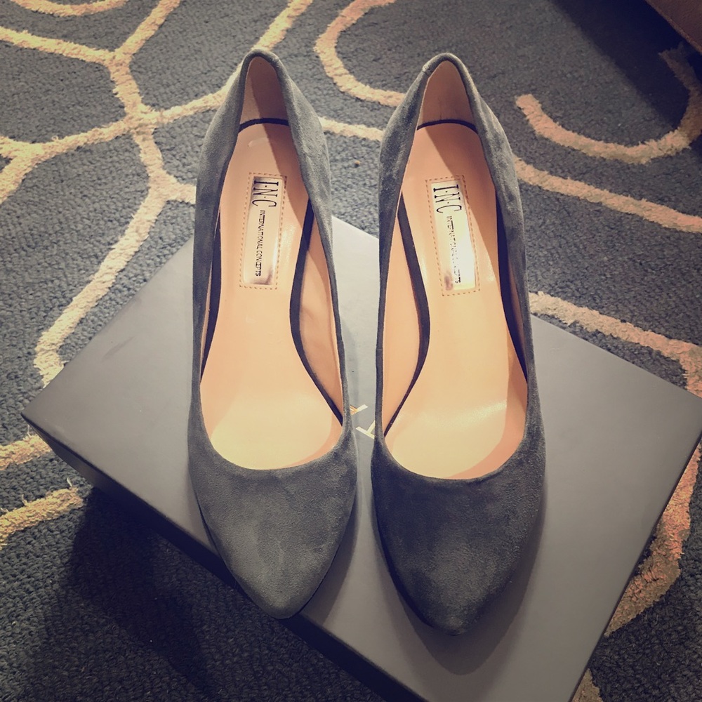 Gray suede Heels